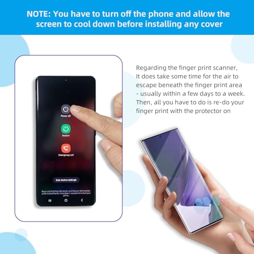 3 Pack Tempered Glass Screen Protector Applicable for Samsung Galaxy Note 20 Ultra 6.9 inch, Support Fingerprint ID Friendly Tempered Glass Screen Protective, HD Clear Scratch Resistant Suitable - color: note 20u