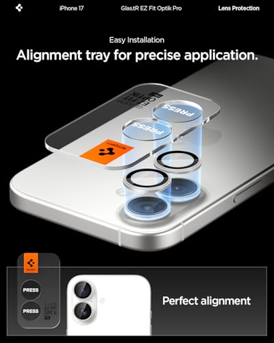 Spigen Camera Lens Protector for iPhone 17 (16 Plus/16) - Silver - color: Silver