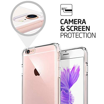 TENOC Phone Case Compatible with iPhone 6 & iPhone 6s, Clear Case Shockproof Protective Bumper Slim Cover for 4.7 Inch - color: Clear, size: iPhone 6/6s