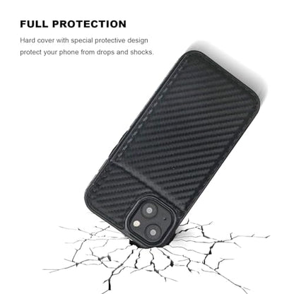KIHUWEY for iPhone 14 Wallet Case Card Holder Kickstand, Carbon Black - color: Carbon Black