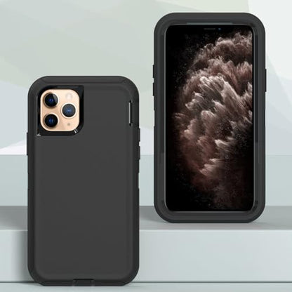 Case for iPhone 12 Pro Max, Heavy-Duty Tough Rugged Shockproof Drop Protective Cover Phone Cases, Black - color: Black+Black, size: iPhone 12 Pro Max