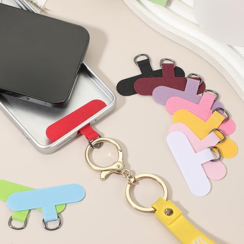 uxcell 12pcs Phone Tether Tab, Universal Phone Lanyard Patch T Shape Cell Phones Strap Replacement Part for Most Smartphone Cases, Light Pink - color: Light Pink