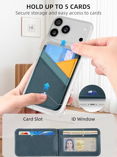 for MagSafe Wallet Magnetic iPhone Card Holder with Adjustable Stand - color: Drak Blue