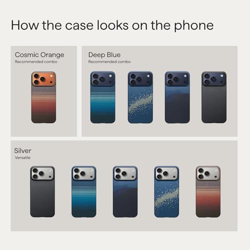 pitaka for iPhone 17 Pro Case 6.3" with Camera Control Button, Compatible with MagSafe, Ultra-Slim Case with Caseless Touch Feeling, 1500D Aramid Fiber Woven, Moonrise - color: Moonrise