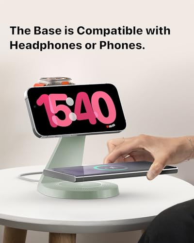 LONGCONN 3 in 1 Wireless Charging Station for Apple Devices with MagSafe - color: Sprout Green