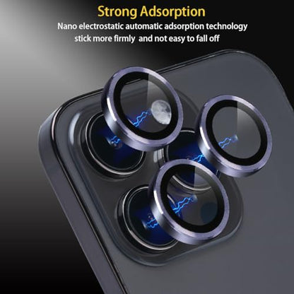 Camera Lens Protector for iPhone 14 Pro/14 Pro Max, Deep Purple - color: Deep Purple
