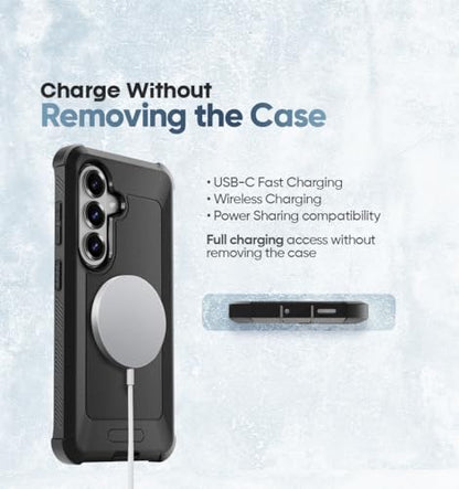 MOTIVE Heavy Duty Case for Samsung Galaxy s26, Belt Clip Holster | 6.3" | Bunker Series, Military Grade Multi-Layer Protection, PC/TPU Build, Sealed Port Cover, Compatible with MagSafe Qi2 Charging - size: s26