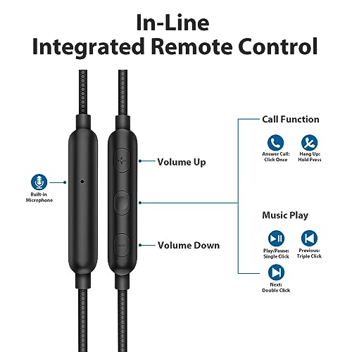 ASKUBSKU Wired Headphones Earphones for School Laptop PC Chromebook, Black - color: Black