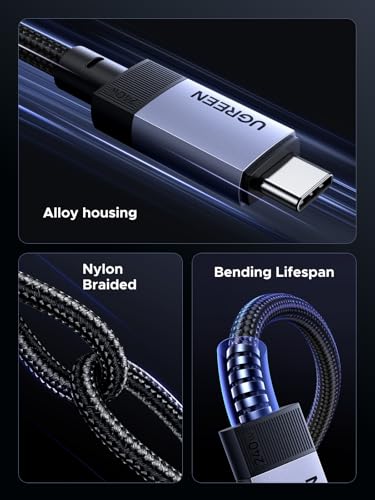 UGREEN 240W USB C to USB C Cable for Thunderbolt 4/3, USB4 40Gbps, 3.3ft - size: 3.3FT