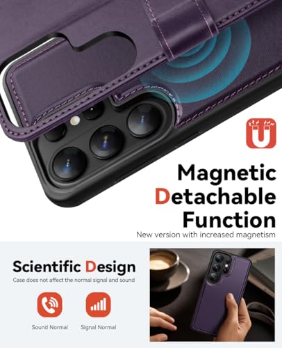 OCASE for Samsung Galaxy S26 Ultra Detachable Wallet Case with Card Holder, [2 in 1] PU Leather Flip Folio Case with RFID Blocking Stand Wrist Strap Shockproof Phone Cover 2026, Dark Purple - color: Dark Purple, size: Samsung Galaxy S26 Ultra