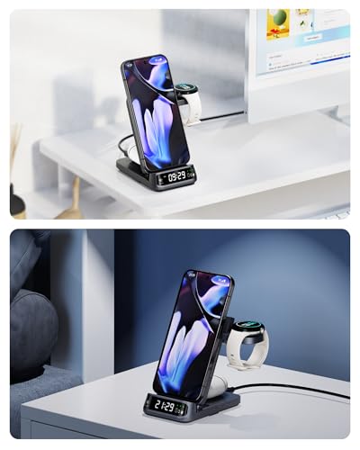 Wireless Charger for Pixel Watch 3/2, 3 in 1 Charging Station for Google 10 Pro/10/9 Pro Fold/9 Pro/9/8/7/6/5/Pixel Buds Pro 2, SwanScout 708G2 (Not for Pixel Watch 4/1, No Adapter)