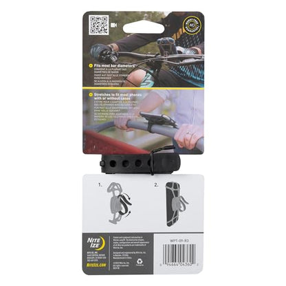 Nite Ize Wraptor Rotating Smartphone Bar Mount - Universal Cell Phone Holder for Bikes, Carts & Strollers - 360-Degree Rotation - Secure Hold on Rough Terrain - Handlebar & Stem Mount