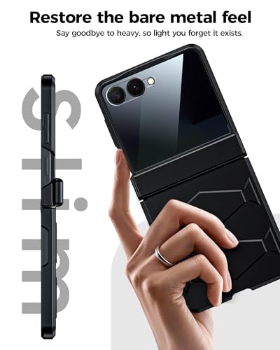 GooseBox for Samsung Galaxy Z Flip 7 Case,Built-in Privacy Screen Protector&Hinge Protection Shockproof All-Inclusive Smartphone Cover for Samsung Galaxy Z Flip 7(Black) - color: Flip7-Black FKP