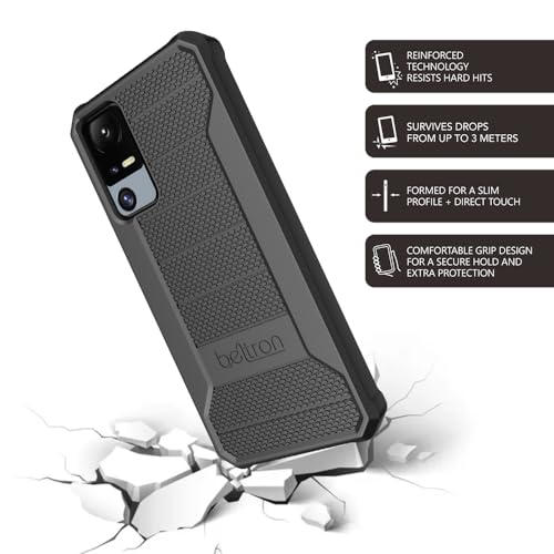 BELTRON Phone Case for Jitterbug Smart 4, Slim Industrial Strength Protective Grip Case with Reinforced Technology for TCL 40XL / Lively Jitterbug Smart4 (Black) - color: Black
