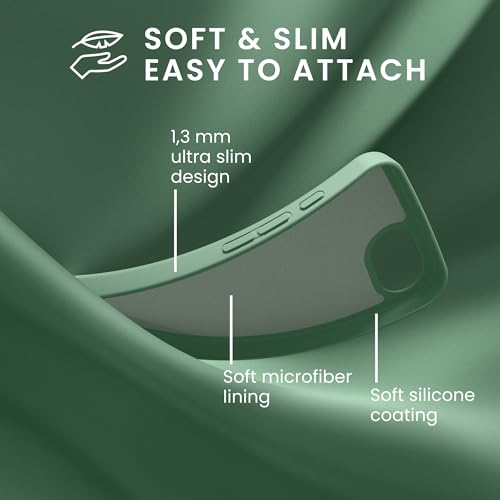 kwmobile Case Compatible with Apple iPhone 17e / iPhone 16e Case - Slim Protective TPU Silicone Phone Cover - Pottery Green - color: Pottery Green, size: iPhone 17e / iPhone 16e