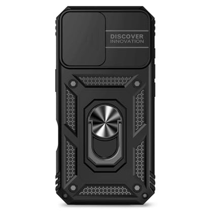 for iPhone 17 Case, with Slide Camera Cover HD Screen Protector [Military Grade 16ft. Drop Tested] Ring Holder Kickstand Protective Phone Case for Apple iPhone 17, Black - color: Black w/ Slide Camera 2nd gen. Military Grade