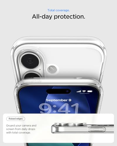 Spigen for iPhone 17 Case, Ultra Hybrid MagFit [TPU Covered Camera Control] [Anti-Yellowing] [Compatible with Magsafe] - Clear - color: Clear, size: iPhone 17