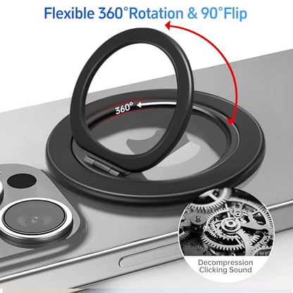 Magnetic Phone Ring For MagSafe Phone Grip, Magnetic Cell Phone Stand Holder Finger Ring,[Thin and light design]for iPhone Can Rotate 360 Degrees Compatible with iPhone 12/13/14/15/16/17 Series -Blue