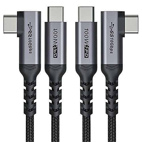 USB C to USB C Cable 100W, 2-Pack 6.6ft Right Angle - size: 100w - 6ft, 6ft