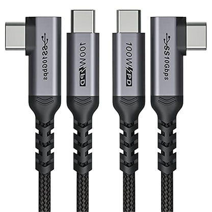 USB C to USB C Cable 100W, 2-Pack 6.6ft Right Angle - size: 100w - 6ft, 6ft