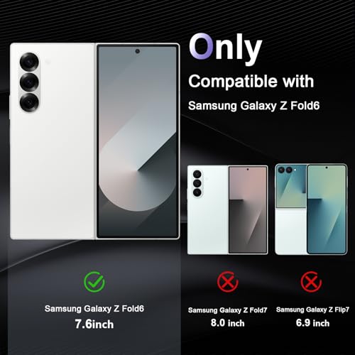 Case for Samsung Galaxy Z Fold 6, Military Grade Drop Protection Clear Phone Case, Yellowing Resistant, Anti-Scratch Hard PC Back, Shockproof Hard Ultra-Thin Protective Cover, Transparent - size: Samsung Galaxy Z Fold6