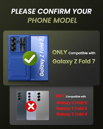 for Samsung Galaxy Z Fold 7 Case with Card Holder, Royal Blue - color: Navy Blue