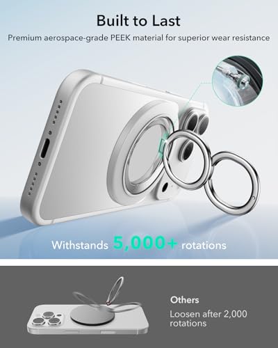 ESR for MagSafe Phone Grip for iPhone 17e/17-12, Dual-Side Phone Stand - color: White