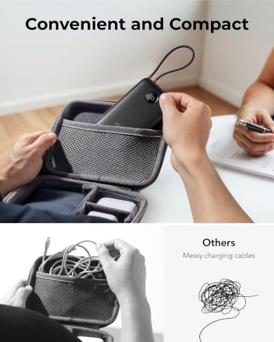 VIYISI Ultra Slim Portable Charger Small 10000mAh with Built-in USB C Cable - color: Black