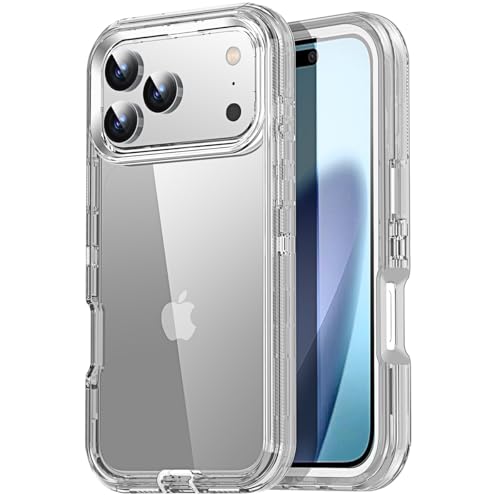 AICase for iPhone 17 Pro Case Clear 3 in 1 Heavy Duty Drop Protection Full Body Rugged Shockproof/Dust Proof 3-Layer Military Protective Tough Durable Cover for iPhone 17 Pro 6.3"_909 - color: C_Grey, size: iphone 17 Pro