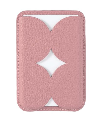 Luner - Leather Magnetic Card Wallet Compatible with Magsafe - for iPhone 17, 16, 15, 14, 13, 12 series - Holds 2 cards - Made of Vegan Leather - French Pink - color: French Pink, style: Classic