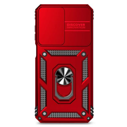 for Samsung Galaxy A17 / Galaxy A26 5G Case, with Slide Camera Cover HD Screen Protector [Military Grade Drop Tested] Ring Holder Kickstand Protective Phone Case for Samsung Galaxy A17, Red - color: Red w/ Slide Camera 2nd gen. Military Grade