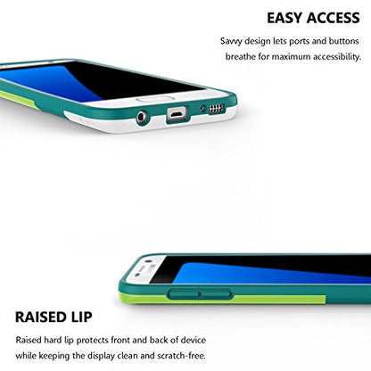 Jeylly Galaxy S7 Edge Case, One-Piece Ultra Slim 3 Color Impact Anti-Slip Rugged Soft TPU Bumper Shockproof Protective Case Cover Shell for Samsung Galaxy S7 Edge S VII Edge G935 - Green | One-Piece Slim 3 Color Impact Anti-Slip Rugged Soft TPU Bumper Sho
