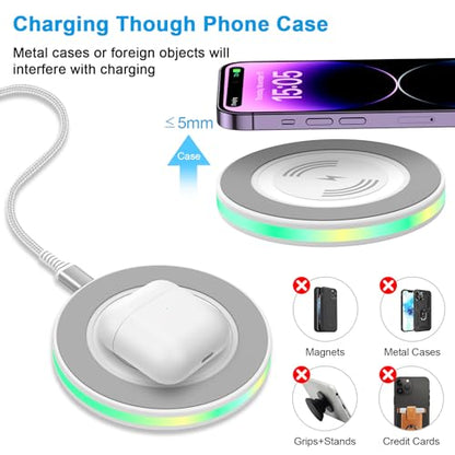 15W iPhone Wireless Charger Fast Charging Pad for iPhone 17 16 15 14 13 12 - color: White, style: 1-Pack
