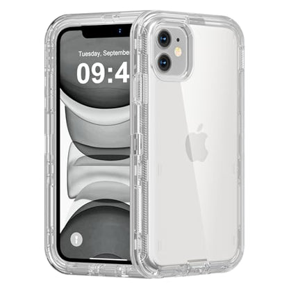 Follaroma for iPhone 11 Case, 6.1 inch, Crystal Clear | Heavy Duty Shockproof Protection Phone Cases, Anti-Drop, Military Grade Dual Layer Transparent Rugged Protective Cover - color: Clear, size: iPhone 11 6.1’