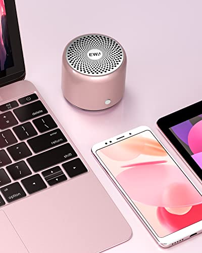 EWA Travel Case Packed, A106 Pro Portable Bluetooth Speaker with Custom Bass Radiator, Brief Design, IP67 Waterproof, Perfect Mini Speaker for Shower, Room, Bike, Car (Rosegold) - color: RoseGold