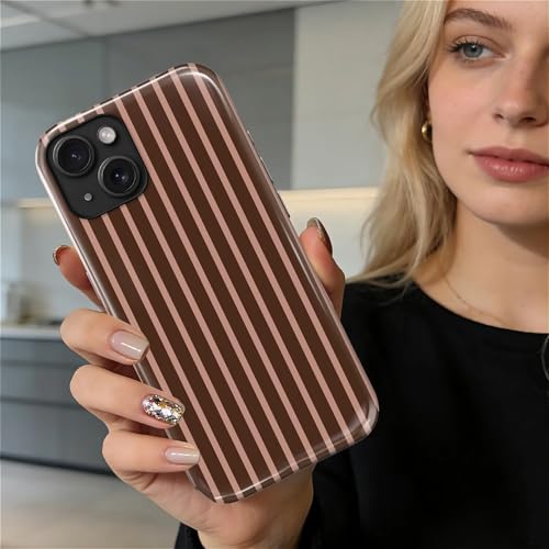 Magnetic for iPhone 14 Plus Case,[Compatible with Magsafe] Dual Layer Protective Heavy Duty Shockproof Rugged Drop Protection Bumper Hybrid Case- Aesthetic Striped Brown - color: Aesthetic Striped Brown, size: iPhone 14 Plus