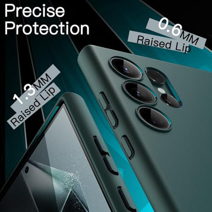 JETech Slim Case for Samsung Galaxy S24 Ultra, Midnight Green | Camera Lens Protection, Soft TPU Design, Matte Finish, Shockproof Protection - color: Midnight Green, size: S24 Ultra
