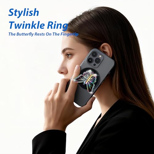 [2026 All-New] for MagSafe Butterfly Phone Grip, Glitter Black - color: Glitter Black