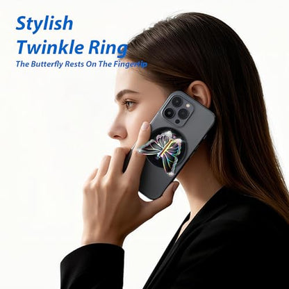 [2026 All-New] for MagSafe Butterfly Phone Grip, Glitter Black - color: Glitter Black