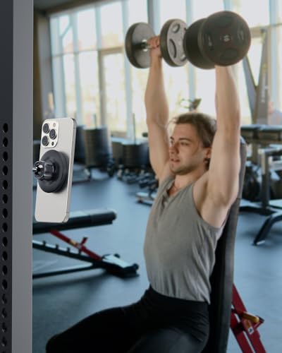 APPS2Car Gym Magnetic Phone Holder, Aluminum Alloy Base & Ball Joint, Black