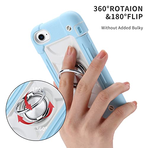 MARKILL Compatible with iPhone Case with Ring Stand, Heavy-Duty Military Grade Shockproof Phone Cover (Ice Blue, iPhone SE 3rd/2nd/iPhone 8/7/6S/6) - color: Ice Blue, size: iPhone SE 3rd/2nd/iPhone 8/7/6S/6