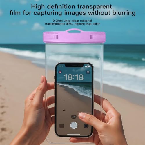 Waterproof Phone Pouch Compatible for iPhone 7in - 1 Purple | IPX8 Waterproof Case, Beach Travel Must Haves, Beach Essential, Dry Bag, 1 Pack, for iPhone 17/16/15/14/13/12 Pro Max - color: A9-Purple