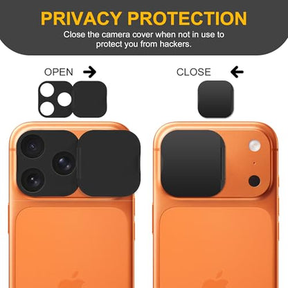 3 Pack Privacy Cover Compatible for iPhone 17 Pro/iPhone 17 Pro Max with 2 Front Camera Privacy Cover, Anti-Spy Camera Cover, Easy-Adhesive Design, Safeguard on iPhone 17 Pro/17 Pro Max. Black - size: iPhone 17 Pro/ iPhone 17 Pro Max