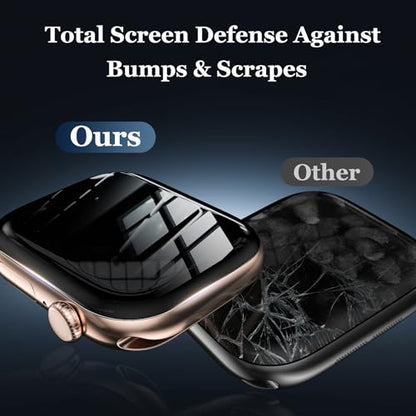 YMHML 2 Pack Tempered Glass Screen Protector for Apple Watch Series 11 Series 10 42mm, [Zero Bubble] 3D Full Coverage Film iWatch Accessories + PC Bumper - size: 42mm Series 11/10