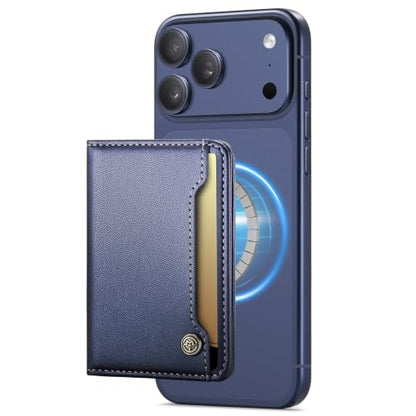 Vinich for MagSafe Wallet Magnetic RFID Blocking Card Holder, Dark Blue - color: Luxury Fashion Blue