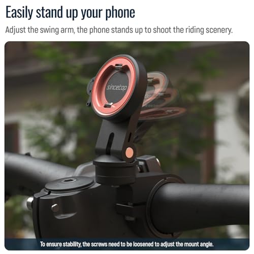 Bike Phone Mount,Motorcycle Phone Holder with Universal Adapter,Out Front Bicycle Handlebar Mount for Mountain Road EBike,Scooter,Moto,MTB,Quick Release 【Series C - 1st Gen】Angle Adjustment Edition - color: 【1st Gen】Handlebar Mount-Pro-Orange