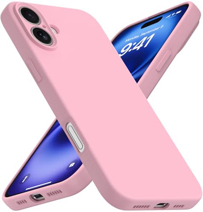 Compatible with iPhone 16 Plus Case, Liquid Silicone Upgrade [Camera Protection] [Soft Anti-Scratch Microfiber Lining] Shockproof Phone Case (Pink) - color: Pink, size: iPhone 16 Plus