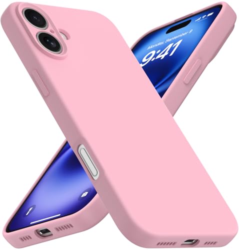 Compatible with iPhone 16 Plus Case, Liquid Silicone Upgrade [Camera Protection] [Soft Anti-Scratch Microfiber Lining] Shockproof Phone Case (Pink) - color: Pink, size: iPhone 16 Plus