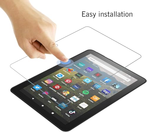 Ailun Screen Protector for Amazon Kindle Fire HD 8/8 Plus/Kids 2022&2020 | 2 Pack, 8 Inch, 0.33mm, Tempered Glass, Ultra Clear, Anti-Scratch, Case Friendly