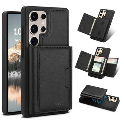 for Samsung Galaxy S26 Ultra Wallet Case, 2-in-1 Detachable Magnetic Wallet Case, Card Holder RFID Blocking, Fashionable Faux Leather Card Slot & Folding Design (Black) - color: Black, size: Samsung Galaxy S26 Ultra
